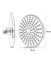Soffione Doccia Led Rgb Rotondo 20cm Cromoterapia Doccia Emozionale Argento 79906         
