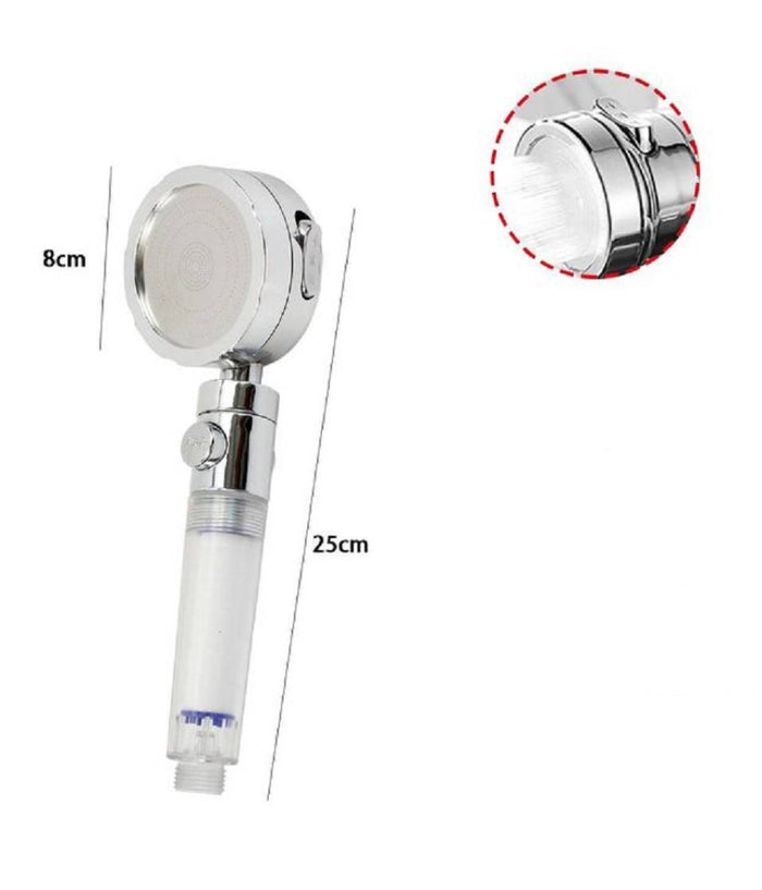 Soffione Doccia Multigetto Rotondo Doccetta 8x25cm Massaggio Anticalcare 52999         