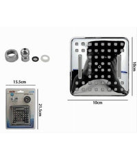 Soffione Doccia Quadrato 10 Cm Ugelli Fori Bagno Miscelatore Con Attacchi 69285         