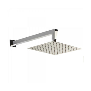 Set doccia incasso con soffione, braccio, miscelatore termostatico, doccetta e flessibile, dimensioni 20x20