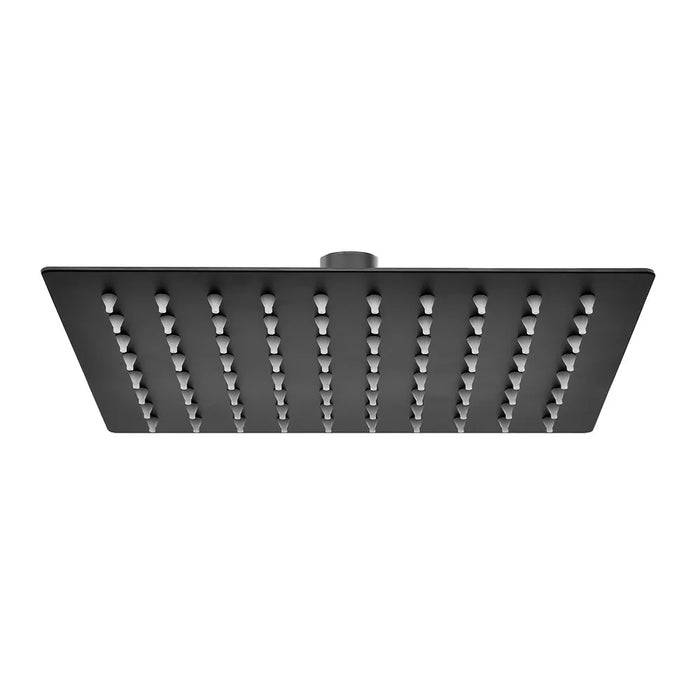 Soffione doccia rettangolare 30x20 cm nero opaco in acciaio inox