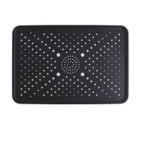 Trade Shop - Soffione Doccia Rettangolare Ugelli Fori Bagno Miscelatore Nero 32x22cm In Abs 87536         