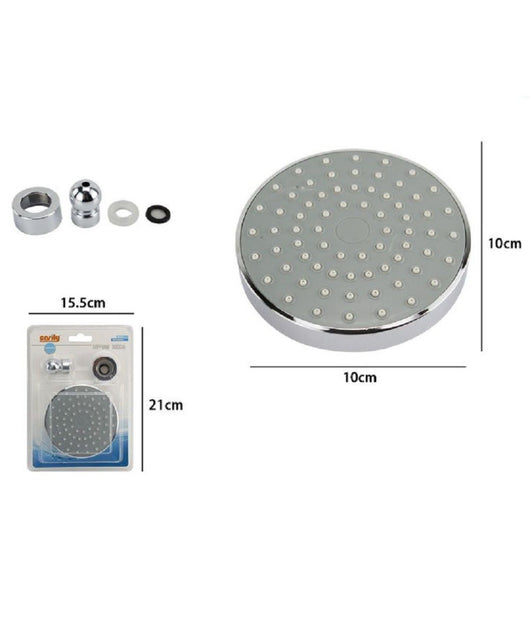 Soffione Doccia Rotondo Diametro 10 Cm Ugelli Fori Bagno Miscelatore 59163         