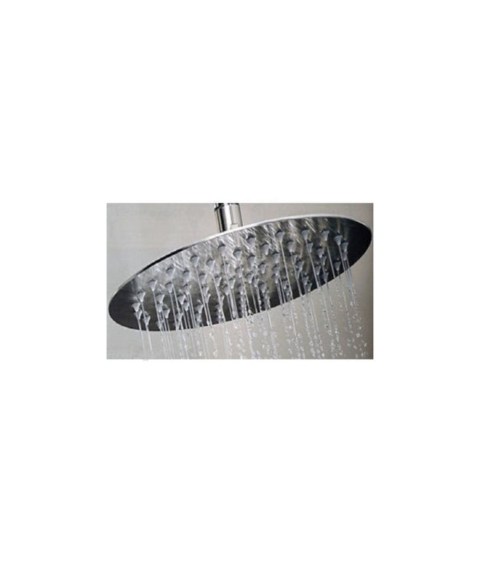 Soffione Doccia Slim Quadrato Rotondo 24 Cm Bagno Effetto Pioggia Cromato         