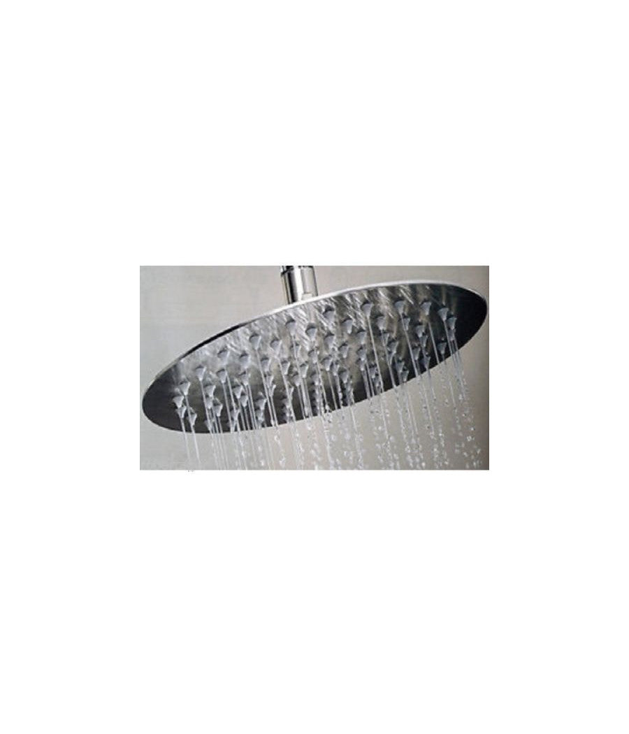 Soffione Doccia Slim Quadrato Rotondo 24 Cm Bagno Effetto Pioggia Cromato         