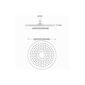 Soffione doccia tondo in acciaio 30cm