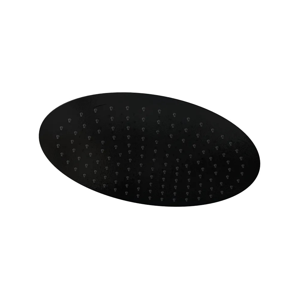 Soffione doccia ovale 40x30cm in acciaio inox nero opaco orientabile