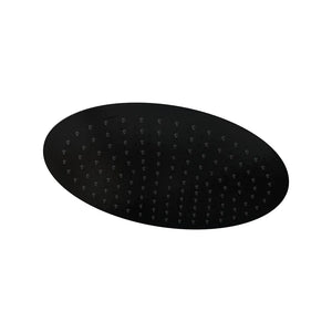 Soffione doccia ovale 40x30cm in acciaio inox nero opaco orientabile