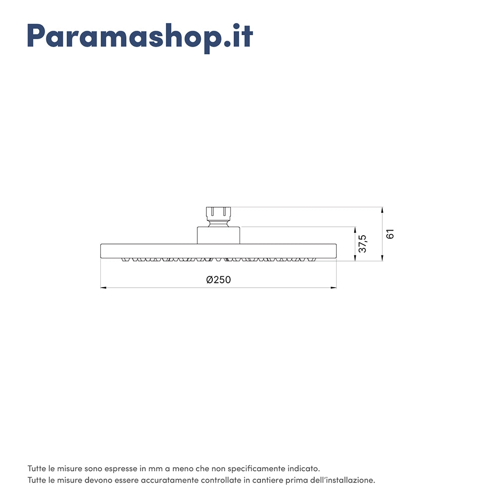 Soffione doccia Ã˜ 25 cm orientabile in abs cromato