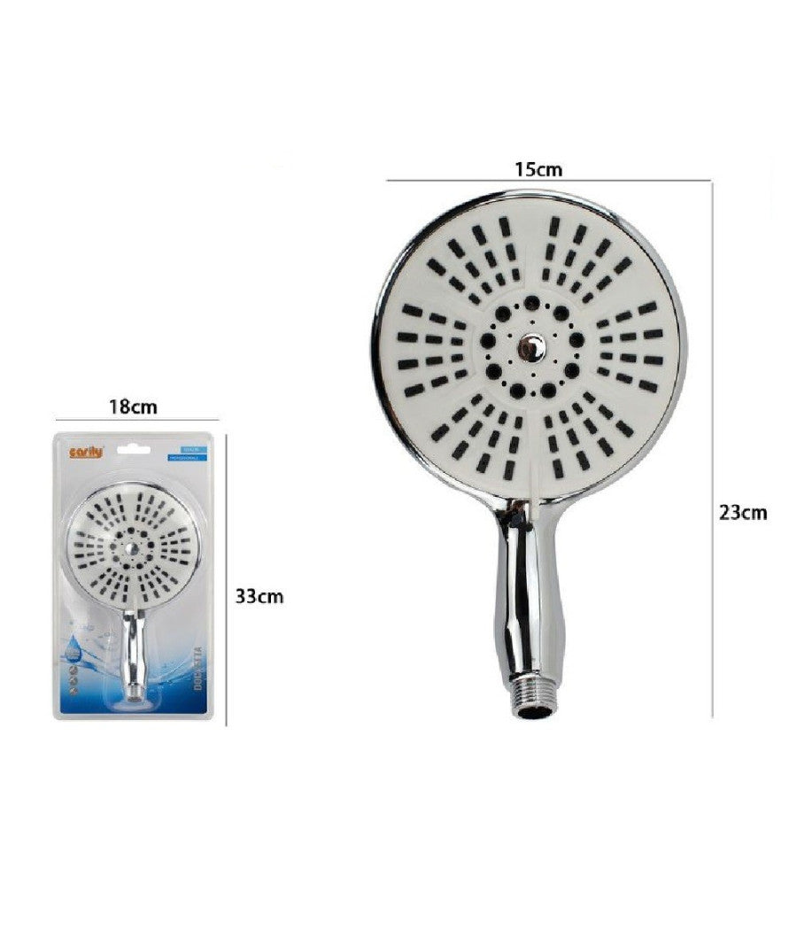 Soffione Grande Rotondo Doccia 15 X 23cm Doccetta Multigetto Bagno Moderna 59266         