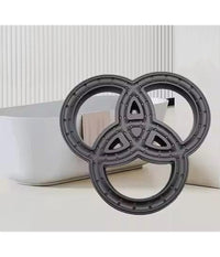 Soffione Per Doccia Bagno 3 Anelli Ugelli In Abs Doccetta Multigetto Nero 87516         