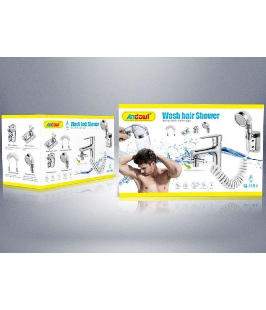 Soffione Telefono Doccia Per Rubinetto Bagno Cucina Con Spirale Elastica Q-hs1         