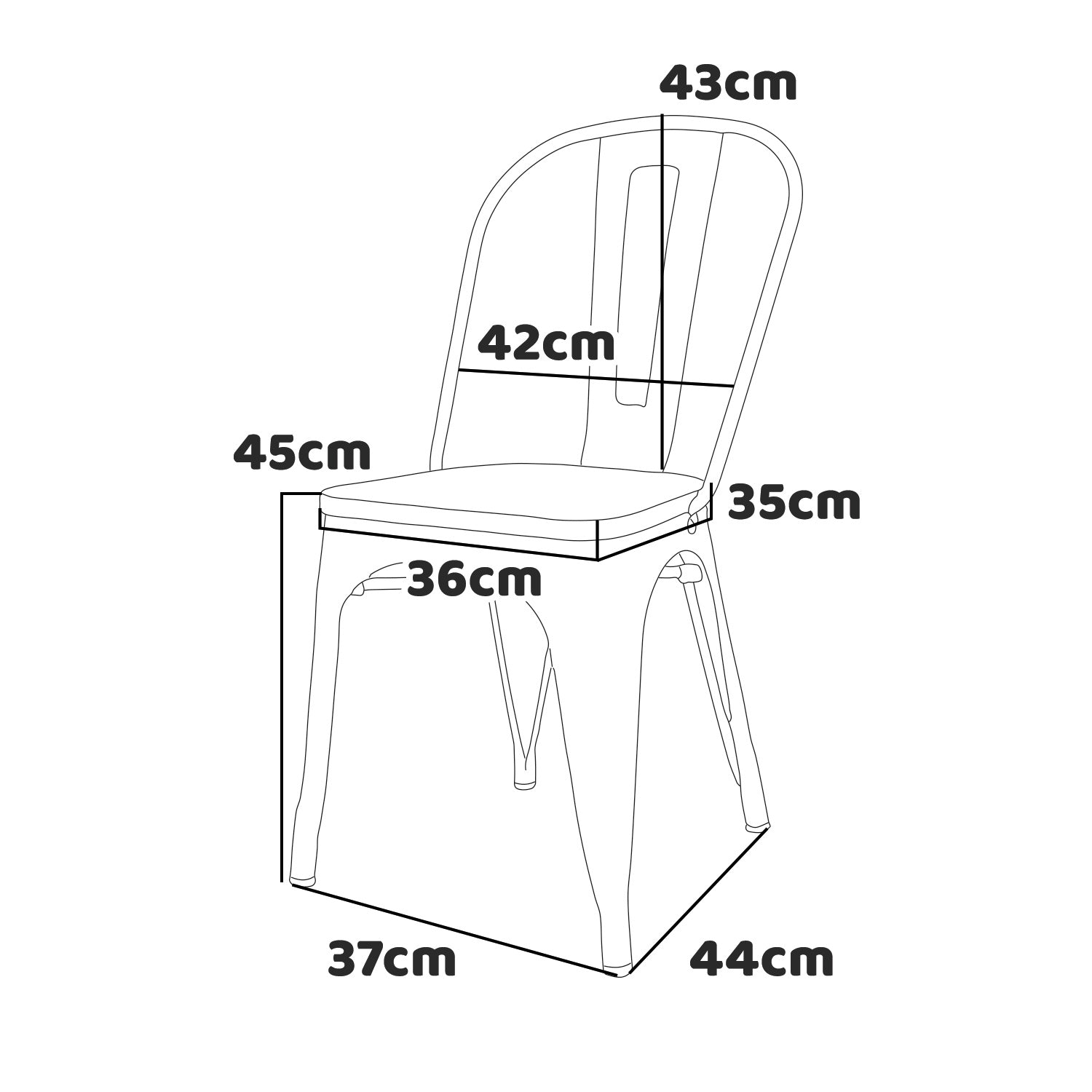 Sofia - Set di 4 sedie in metallo con seduta in legno massello, stile industriale, colore pastello blu