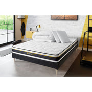 Pacchetto letto completo - Materasso 200x200cm + Box spring con doghe (kit) + 2 cuscini + Piumino - Soft