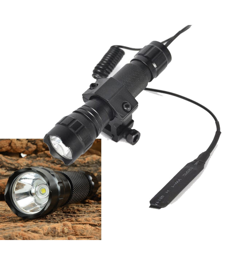 Softair Torcia Led Ricaricabile Controllo Remoto Tattica Supporto Per Fucile         