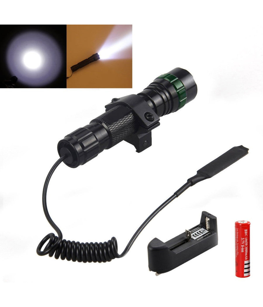 Softair Torcia Led Ricaricabile Controllo Remoto Tattica Supporto Per Fucile         