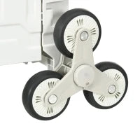 Carrello per la Spesa Pieghevole con Manico Telescopico Regolabile e Coperchio, Capacità max. 80 kg, Bianco