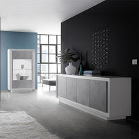 Credenza moderna Bianco Opaco e Beton, ZLCSKY-CBBE