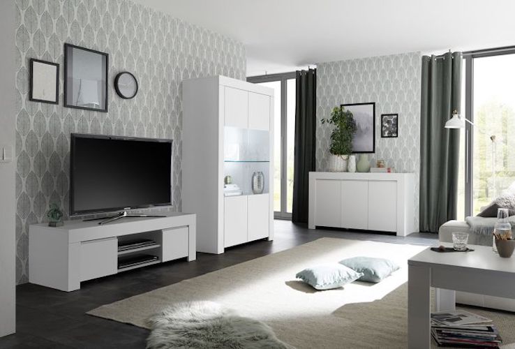 Madia 3 ante laccata bianco opaco, ZLCFIMD3A