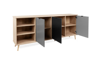 Soggiorno Rosvik in finitura Grigio Seta, Grigio Perla e Antracite ZFREKSOG2