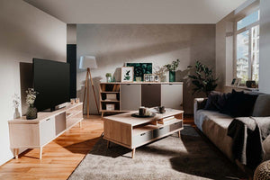 Soggiorno Rosvik in finitura Grigio Seta, Grigio Perla e Antracite ZFREKSOG2