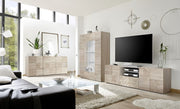 Sala completa di base porta tv, madia 3 ante e vetrina in rovere serigrafato ZLCMRCOMPRV7
