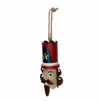 Soldatino metallo blu e rosso cm14,6x10,16h43,8