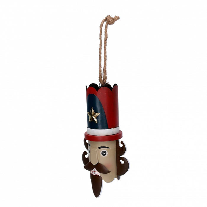 Soldatino metallo blu e rosso cm14,6x10,16h43,8