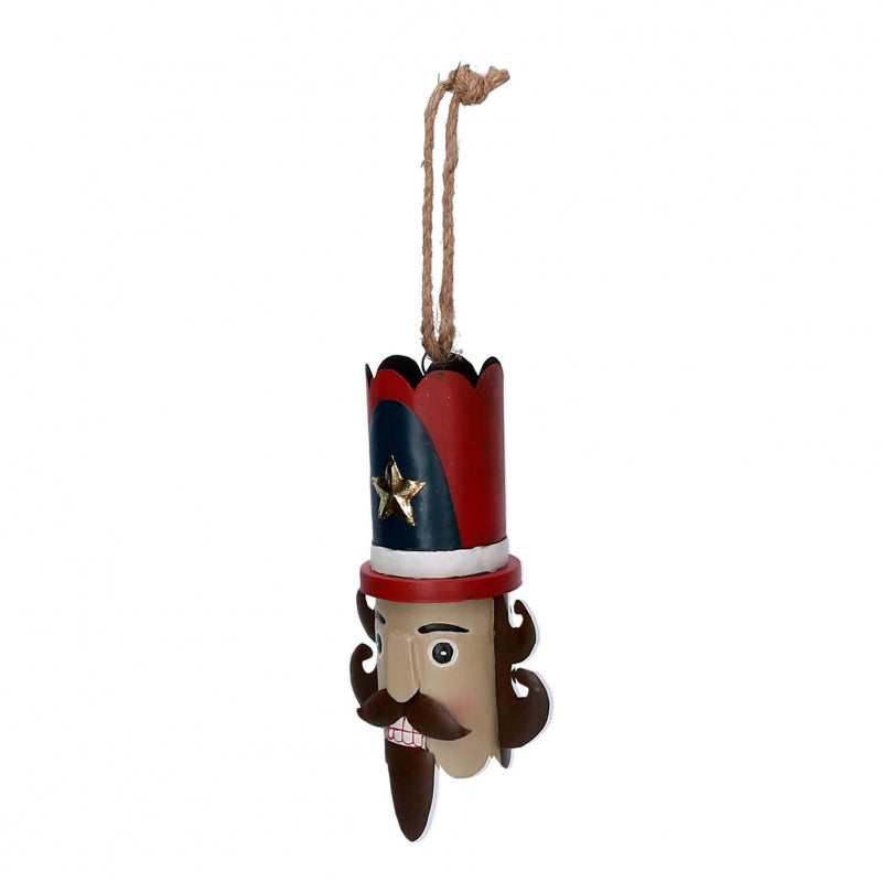 Soldatino metallo blu e rosso cm14,6x10,16h43,8