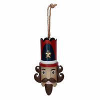 Soldatino metallo blu e rosso cm14,6x10,16h43,8