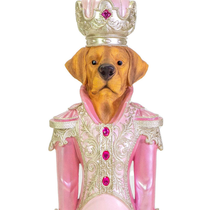 Soldatino resina cane rosa cm 24x22h92