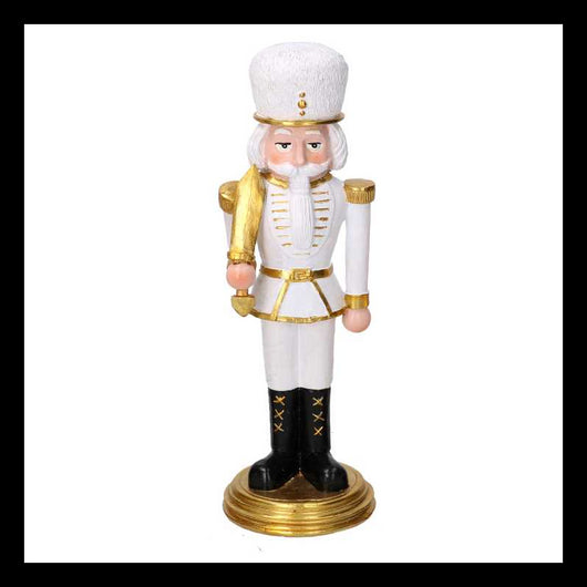 Soldatino resina con spada bianco e orocm10,5x10,5h30,5