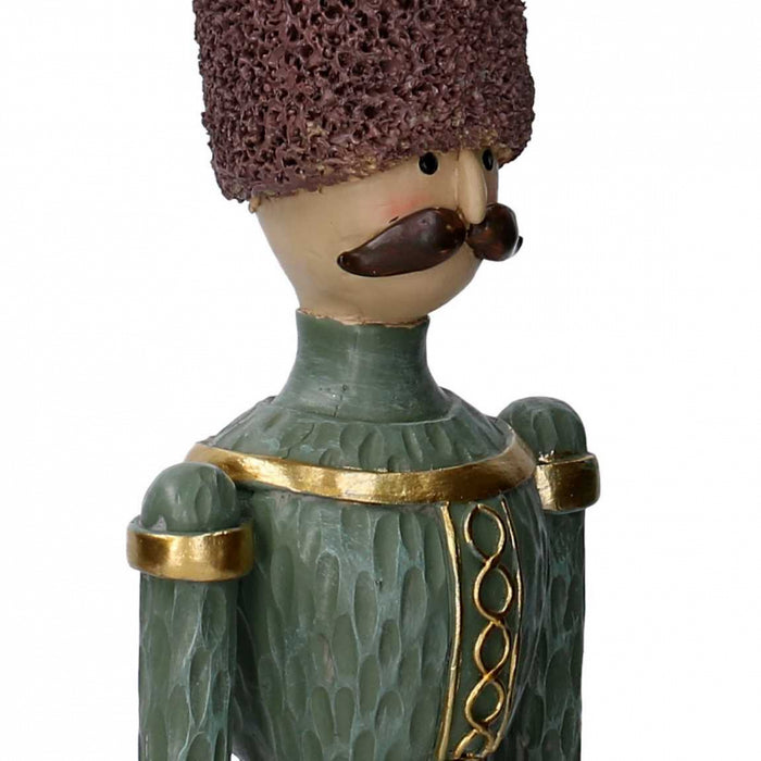 Soldatino resina verde e vinaccia cm 11x10h41