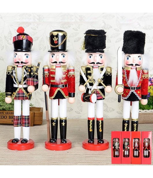 Soldato Schiaccianoci Di Natale In Legno 30 Cm Decorazioni Addobbi Natalizi         