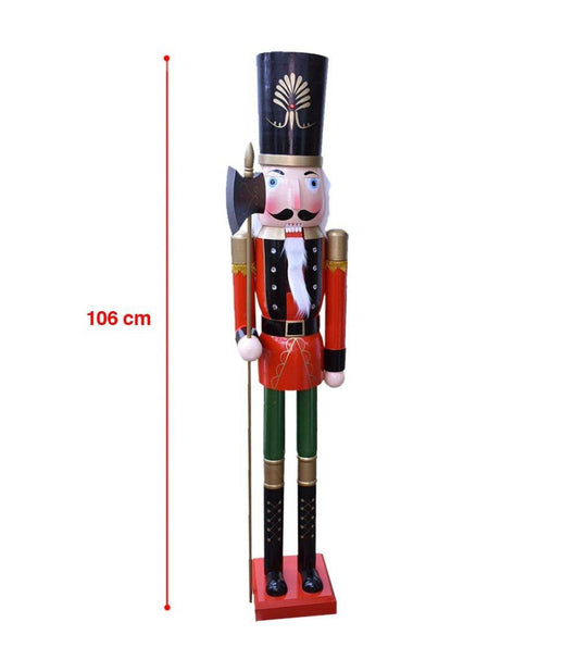 Soldato Schiaccianoci Di Natale In Legno Altezza 106 Cm Decorazioni Natalizie         