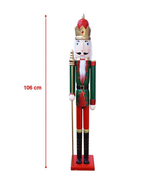 Soldato Schiaccianoci Di Natale In Legno Altezza 106cm Decorazioni Natalizie         