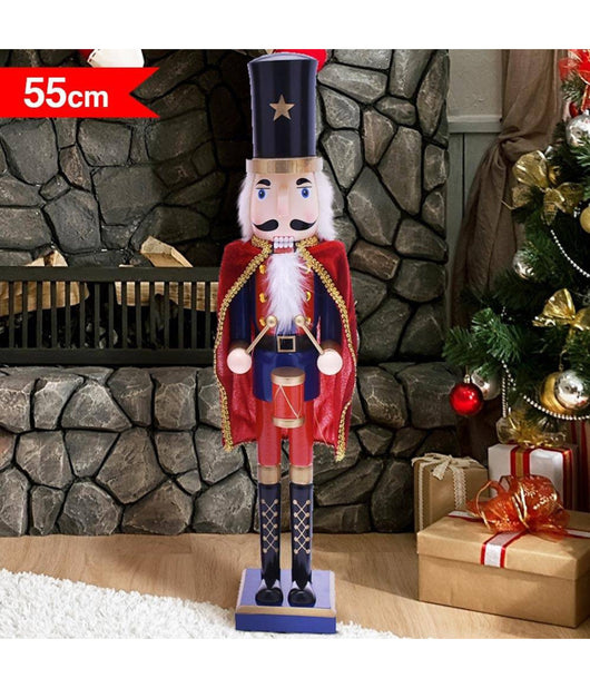 Soldato Schiaccianoci Di Natale In Legno Altezza 55 Cm Decorazioni Natalizie         