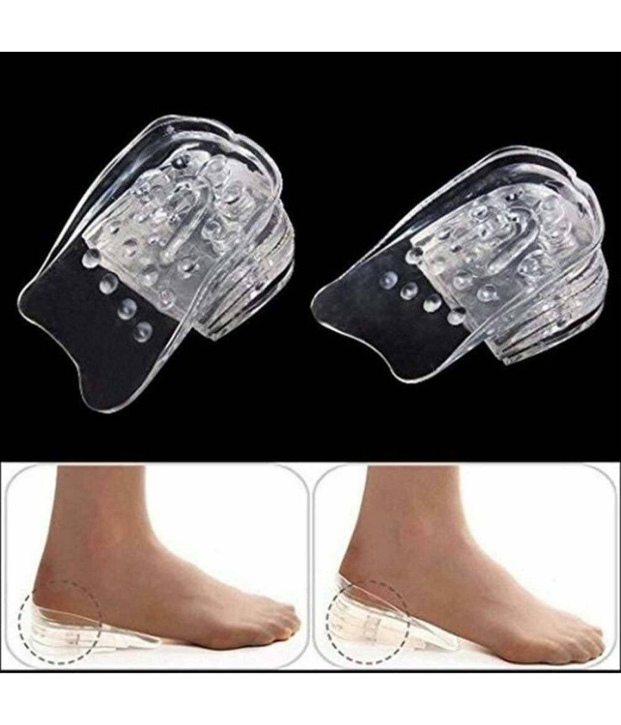 Solette Alzatacco Gel Silicone Altezza Regolabile Alzatacchi Scarpe Uomo Donna         