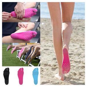 Trade Shop - Solette Nake Fit Estate Mare Sabbia Scogli Suolette Adesivo Protezione Piedi - Nero   S (32-35)