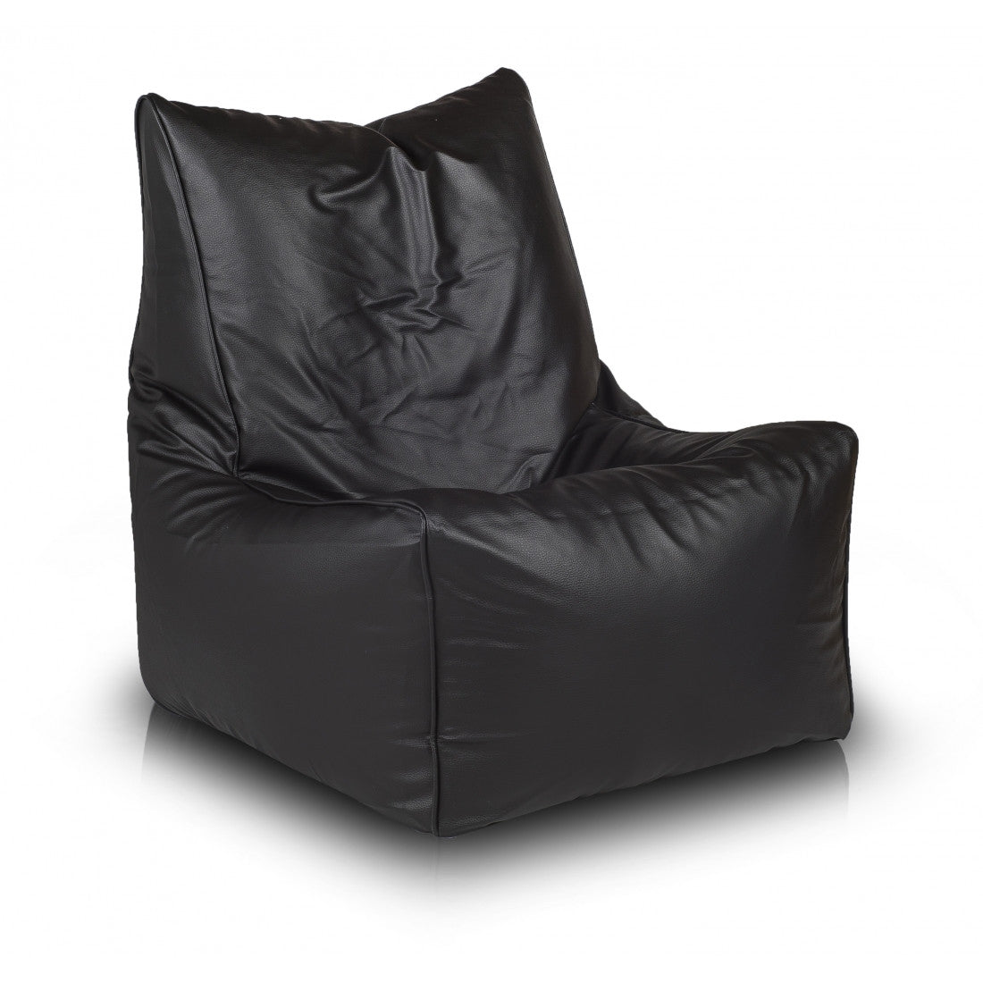 Solid Pouf Sacco con Imbottitura Seduta Morbida in Ecopelle