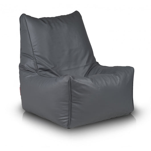 Solid Pouf Sacco con Imbottitura Seduta Morbida in Ecopelle