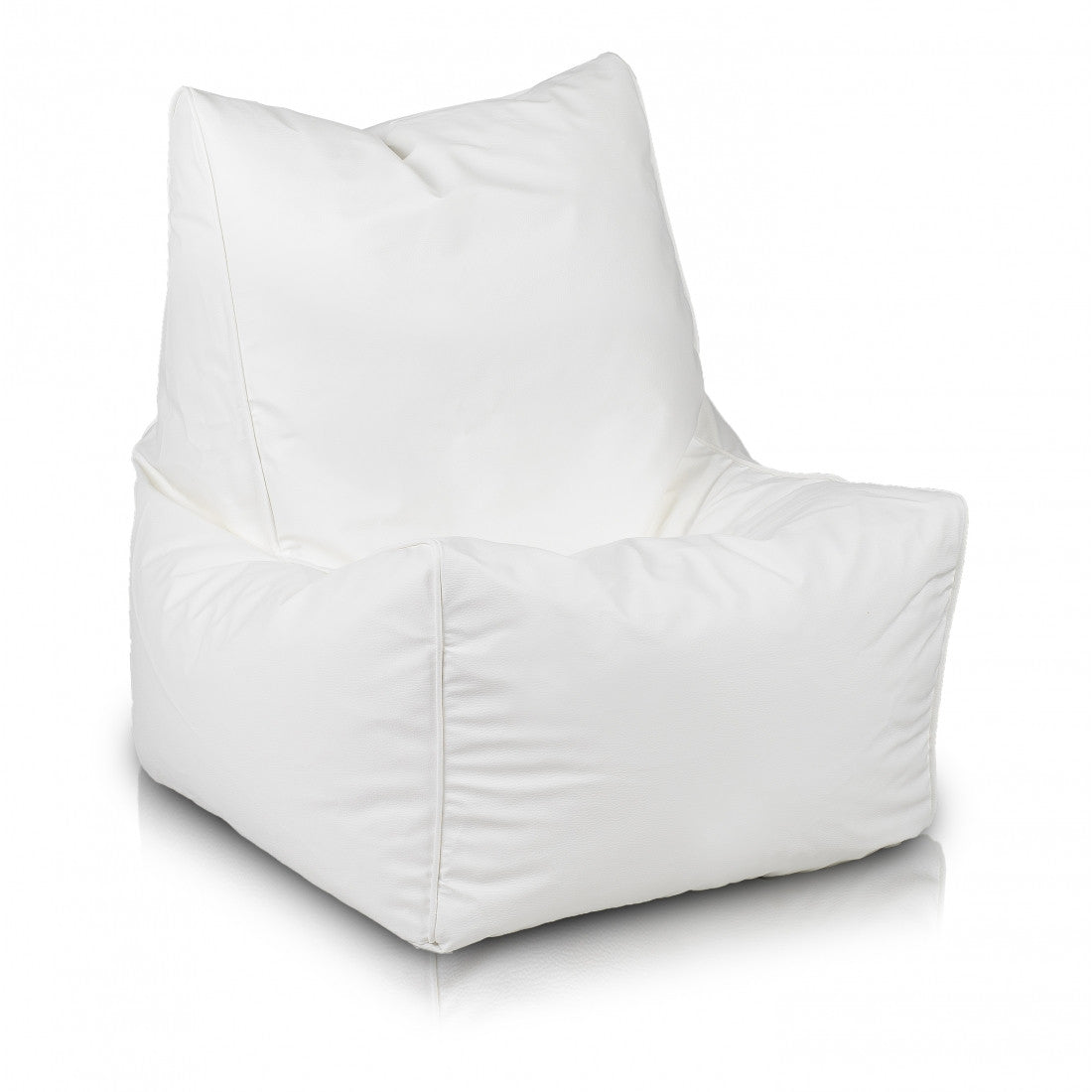 Solid Pouf Sacco con Imbottitura Seduta Morbida in Ecopelle