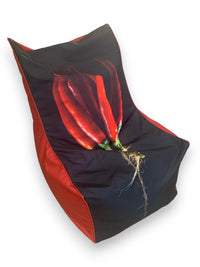 Solid Pouf Sacco con Imbottitura Seduta Morbida in Poliestere fantasia Peperoncino