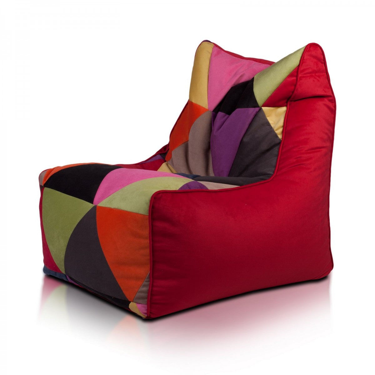 Solid Pouf Sacco Seduta Morbida in Microfibra Design Patchwork