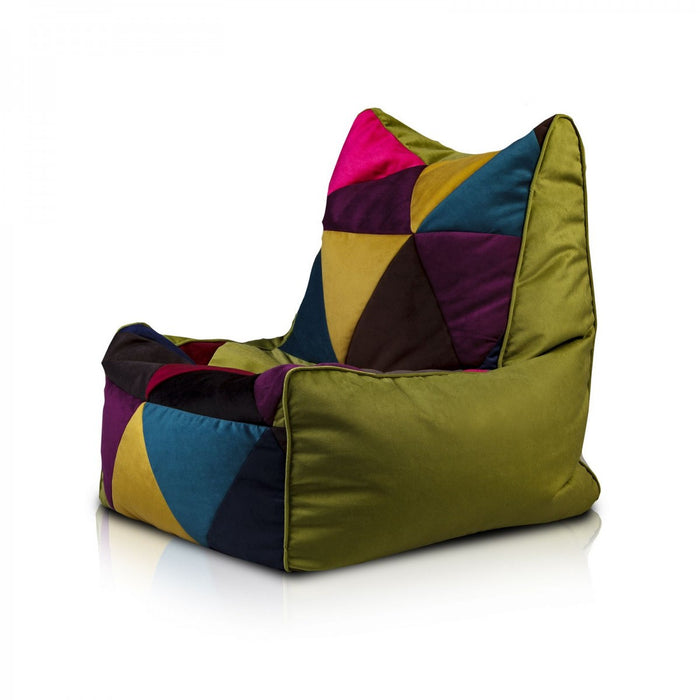 Solid Pouf Sacco Seduta Morbida in Microfibra Design Patchwork