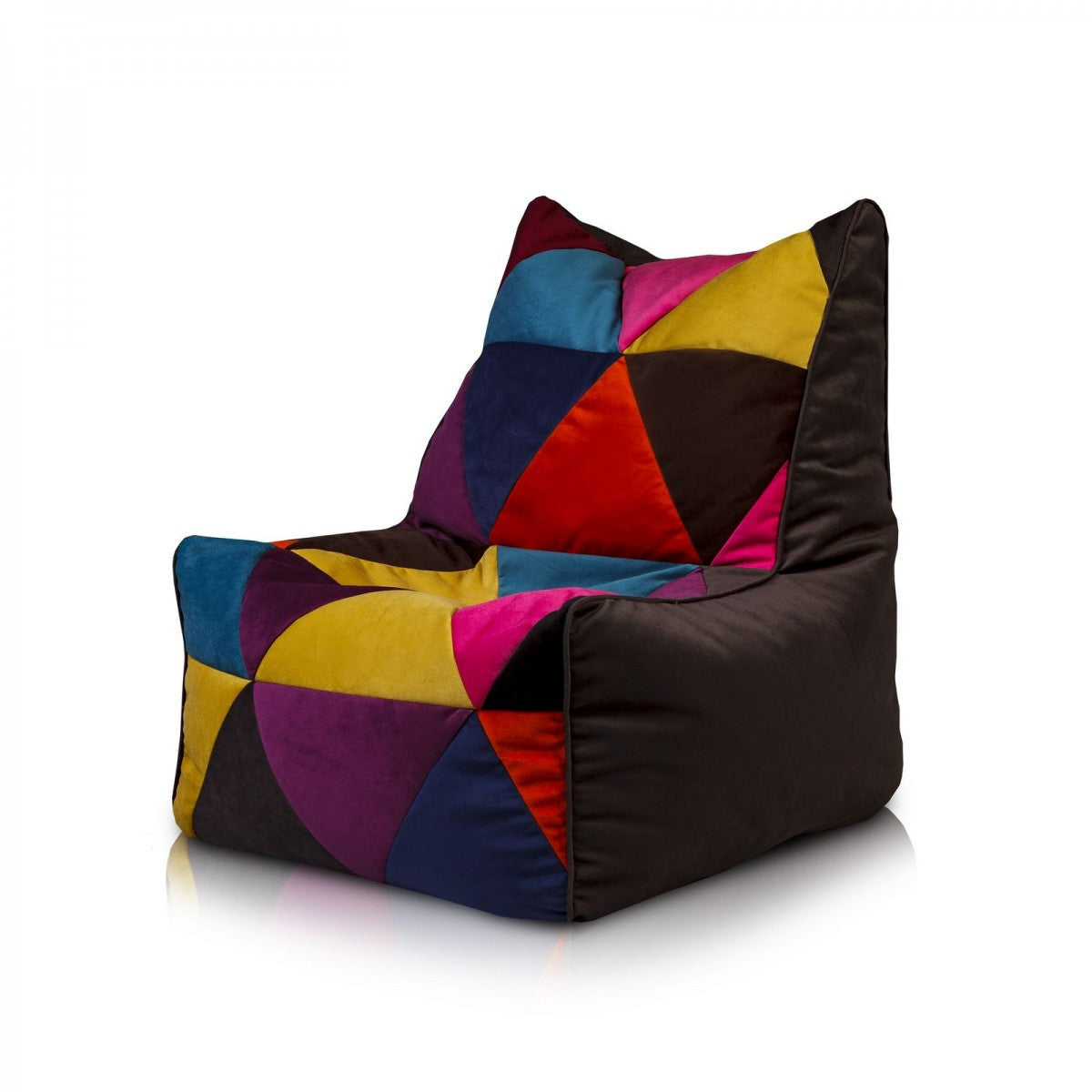 Solid Pouf Sacco Seduta Morbida in Microfibra Design Patchwork