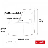 Solid Premium - Pouf a Sacco in Vera Pelle di Mucca Naturale