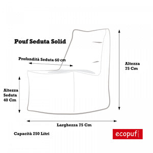 Solid Premium - Pouf a Sacco in Vera Pelle di Mucca Naturale
