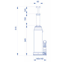 SOLLEVATORE IDRAULICO A BOTTIGLIA CRIC CRICK PORTATA 15 TON/15000KG OMCN 128