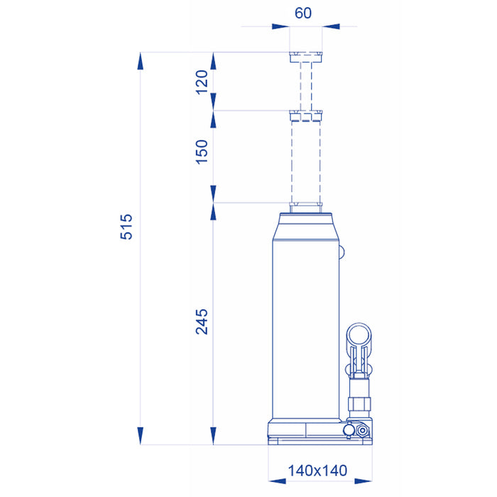 SOLLEVATORE IDRAULICO A BOTTIGLIA CRIC CRICK PORTATA 15 TON/15000KG OMCN 128